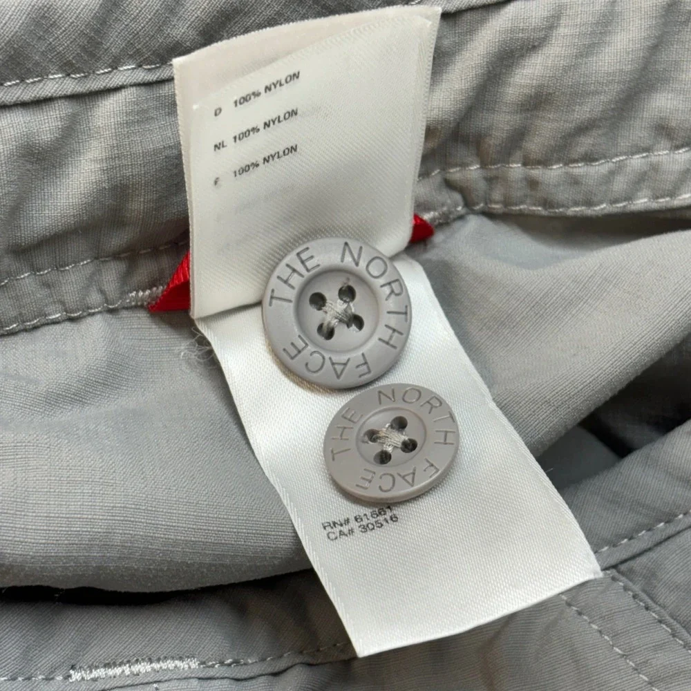 The North Face Womens 8S Gray Convertible Hiking Pants Roll‎ Up Capri Ripstop